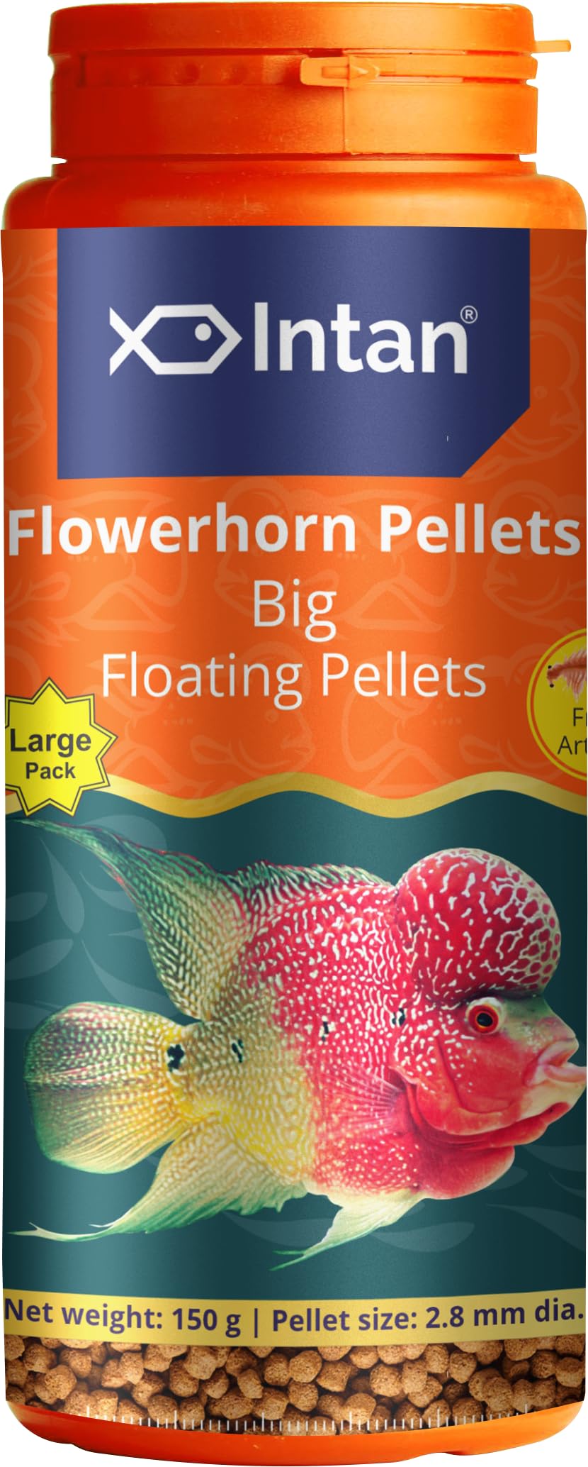 Aquatic Intan Flower Horn Pellets for Fish | Aquarium Fish Food Big Floating Pellets for All Life Stages Fishes | Daily Nutrition Fish Feed for Health & Growth | Large Pack Pellet 150 Gm, 2.8 mm Dia (B0CW6B3RY3) Amazon Price History, Amazon Price Tracker