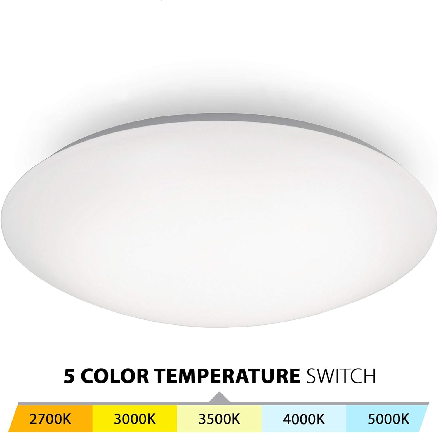 WAC Lighting, Glo 16in LED Energy Star Flush Mount 5-CCT Selectable 2700K-3000K-3500K-4000K-5000K in White