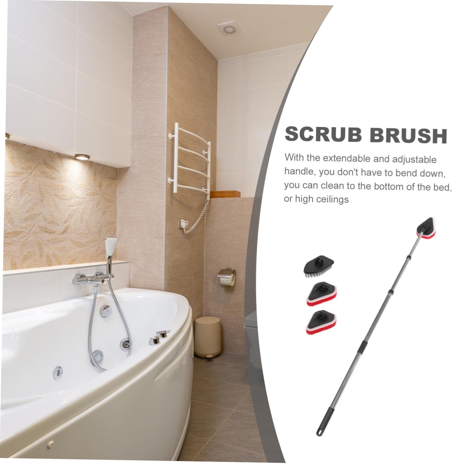 Cepillo de Limpieza Multiusos para Fregar Suelos de Baño con Mango Extensible para Suelos de Ducha y Juntas Cepillo Fregador de Baño