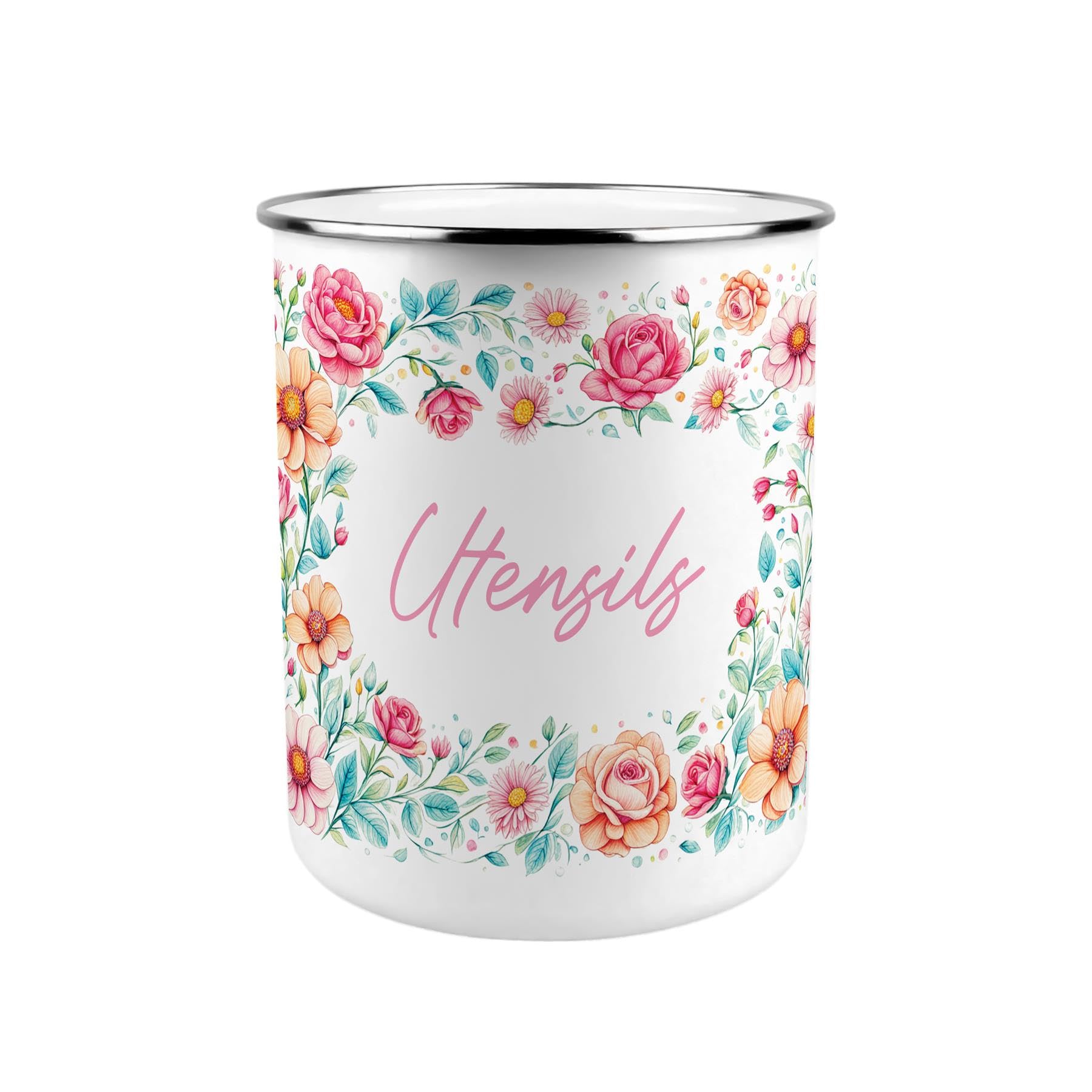 Purely Home Pink Roses Kitchen Utensil Holder from B&Q