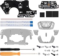 Vista 2 de eXtremeRate Back Buttons Attachment for Nintendo Switch Pro Controller, Clear Black Back Paddles Programable RISE4 Remap Kit for Switch Pro claro