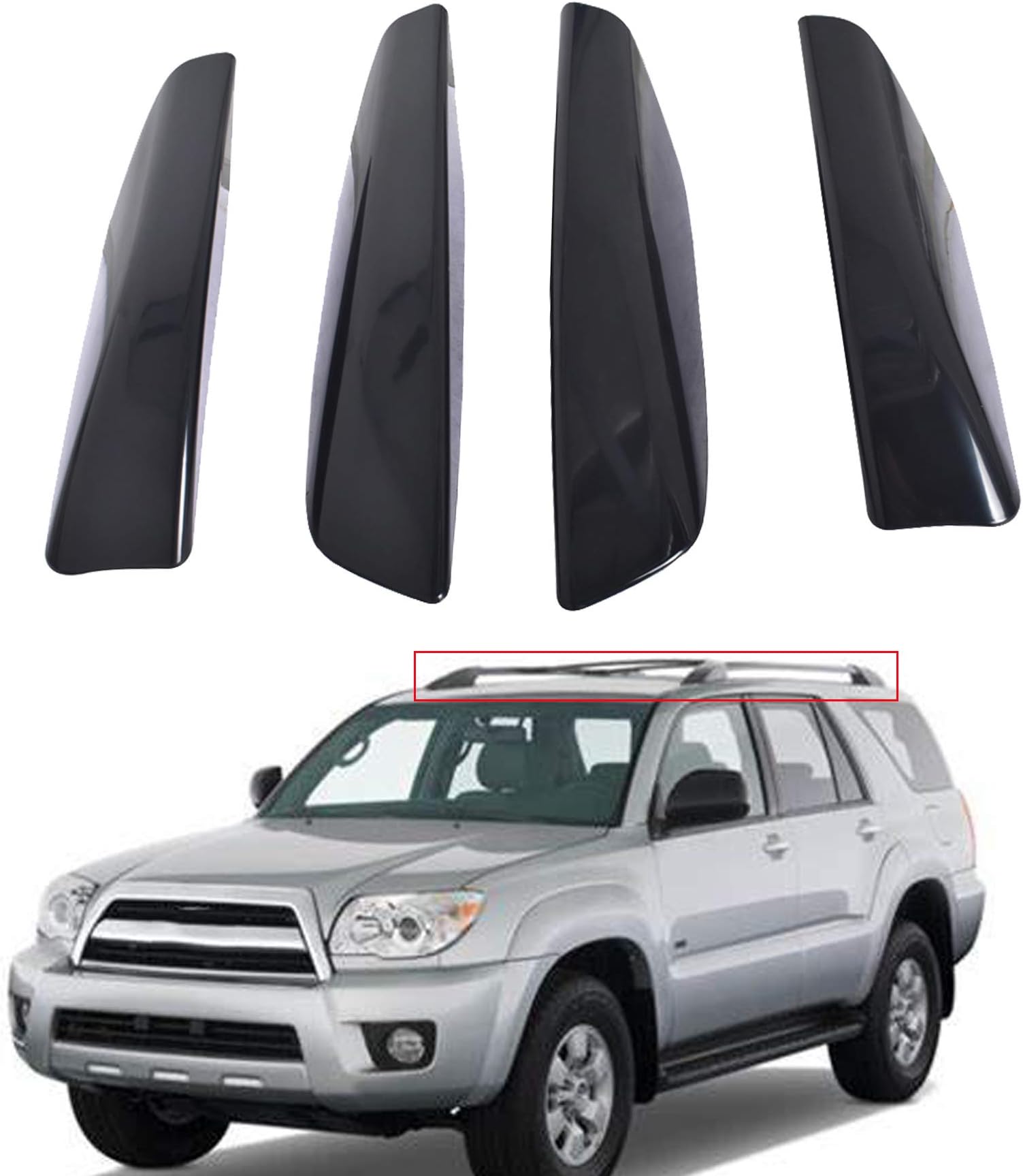 4Pcs Roof Rack Rail End Cover Shell Replacement for 2003-2009 4Runner N210
