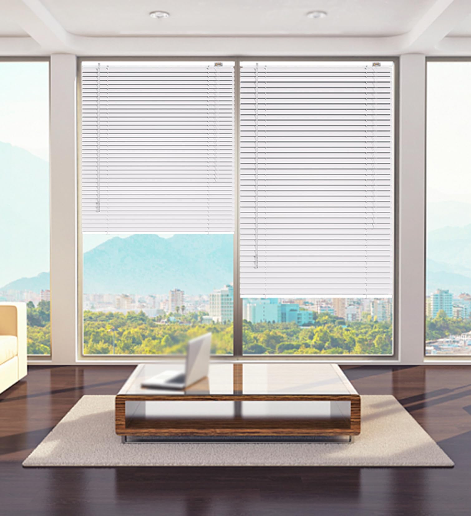 Tenda Veneziana in Alluminio per Interni,Bianco,Tenda Parasole,Oscuranti/Isolamento Termico Tenda Veneziana in Metallo,per Finestra Home Office,Larghezza x Altezza (130x140cm)