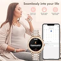 Vista 5 de ZKCREATION Reloj inteligente para mujer con respuestahacer llamadas, reloj inteligente Bluetooth para teléfonos Android e iOS, reloj de presión