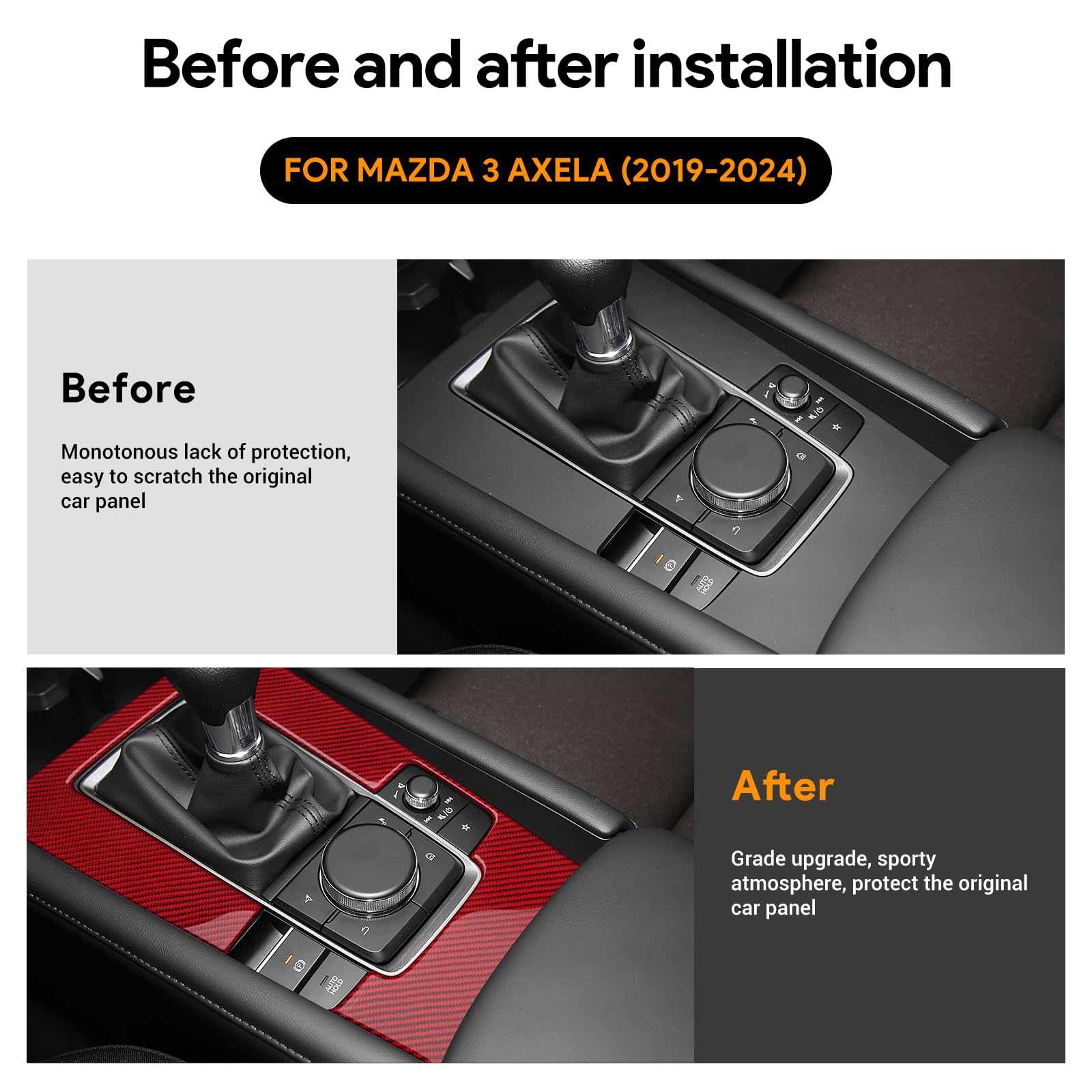 KUNGKIC Per Mazda 3 Axela 2019-2024 Accessori in fibra di