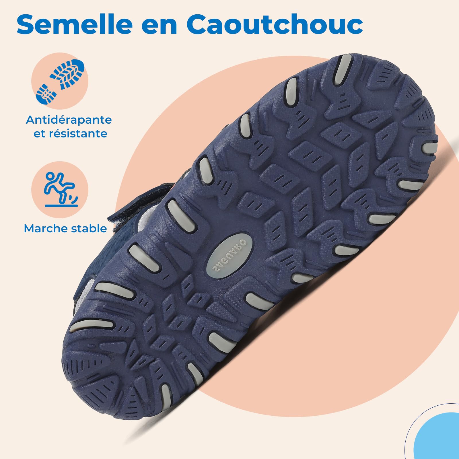 SAGUARO Sandales Garçon d’Été à Bout Fermé Enfant Chaussures Outdoor Antidérapantes et Respirantes Sandales,25-38