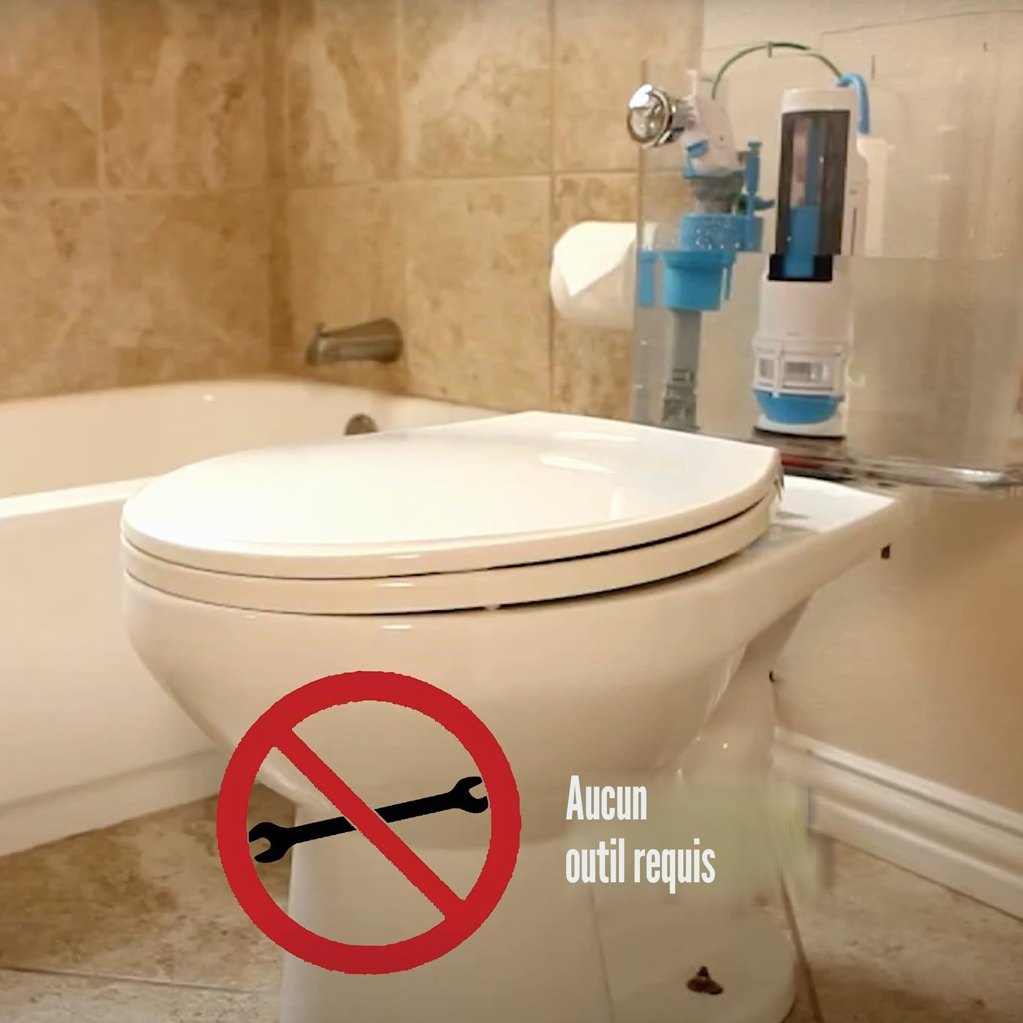 Danco HYR460 HyrdroRight Kit de réparation de réservoir de toilettes économiseur d'eau avec double vanne de chasse d'eau, bouton poussoir double et poignée en chrome