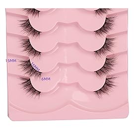 Gmagictobo False Eyelashes Half Lashes Natural Look Cat Eye Lashes Pack False Lashes Extensions Fake Eyelashes 7 Pairs Multipack
