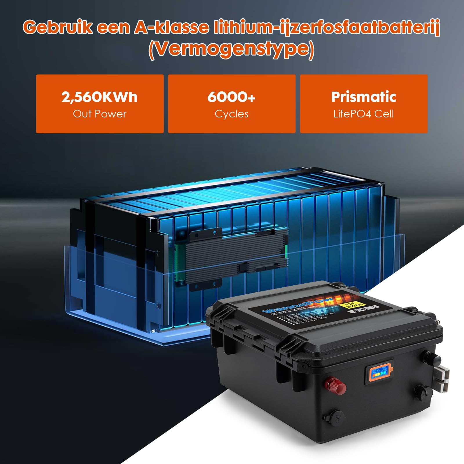 Batteria al litio 12V 200Ah LiFePO4,Batteria da 2560Wh,con 150A BMS,Uscita massima 1920W,Perfetta per applicazioni domestiche, RV, Marine,Motore elettrico,ricaricabile da pannello solare