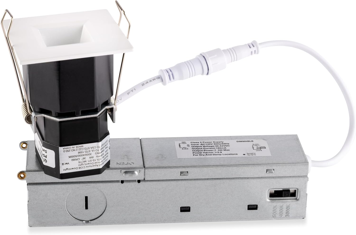 Westgate SDL1S-ST-MCT5-WH 1” LED Lights, High-Output Low-Glare Canless Flush Mount Ceiling Light Fixture, 8W, 120V, CCT Selectable, CRI ≥ 90, 600lm, Damp Rated, 50,000 Hr Life, 5-Year Warranty