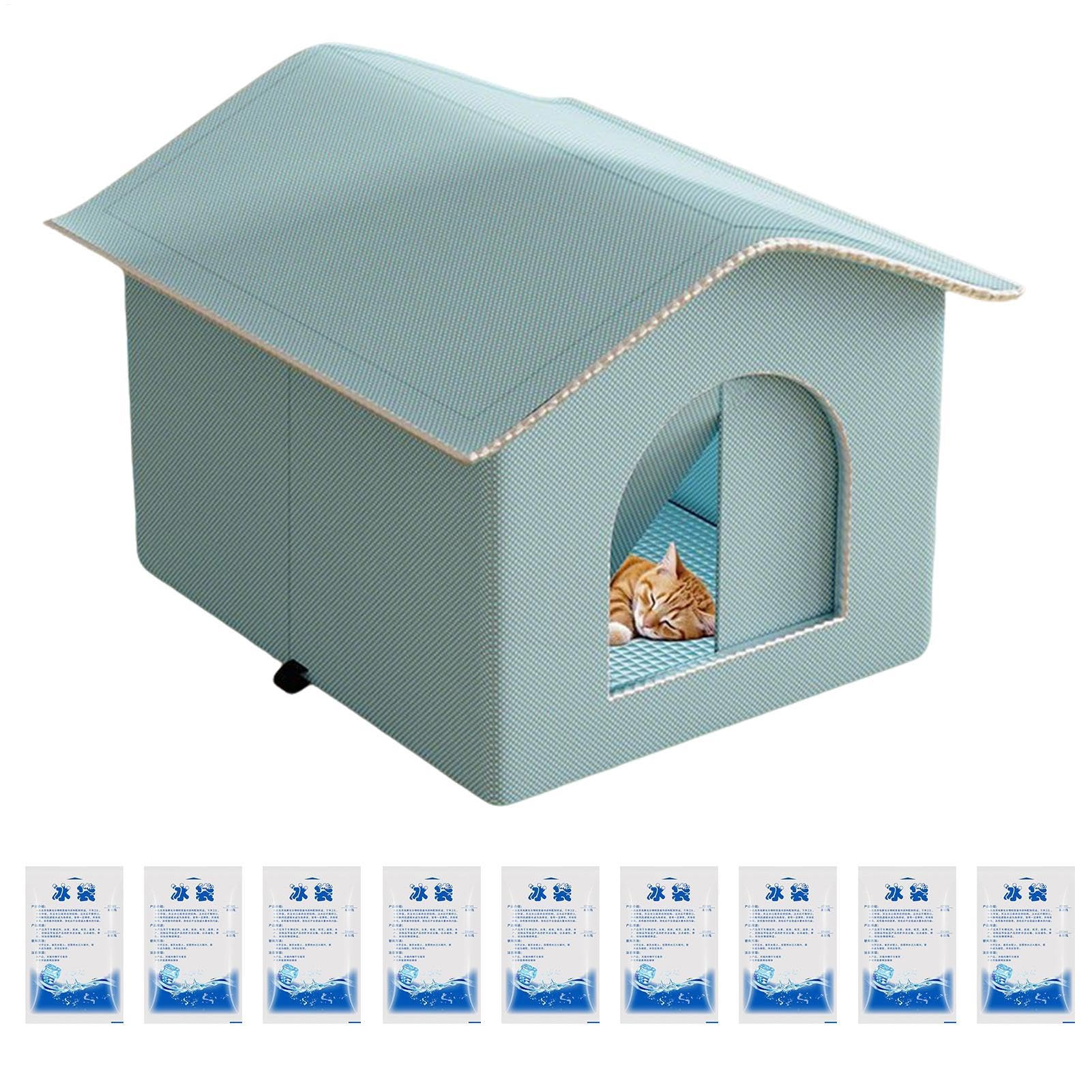 Casa Helada para Perros, Enfriador Cerrado, Refugio Aislado para Todas Las Estaciones, diseño cómodo Transpirable, refrigeración para Mascotas para Perros y pequeños, medianos y Grandes
