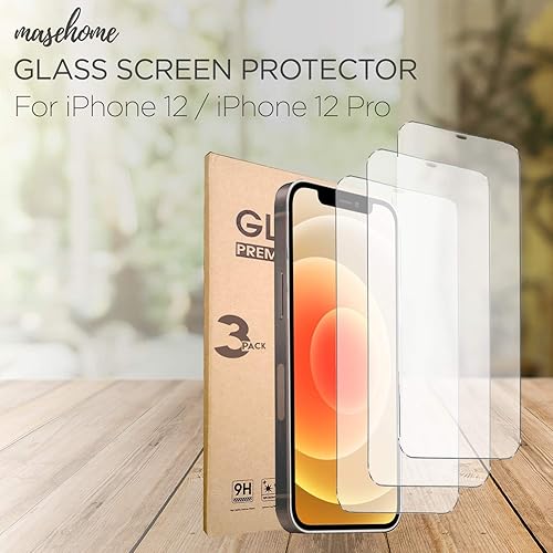 Miniatura 7 de Mase Home - Protector de pantalla de vidrio templado para iPhone 12, iPhone 12 Pro, 2020, 6.1 pulgadas, paquete de 3 unidades