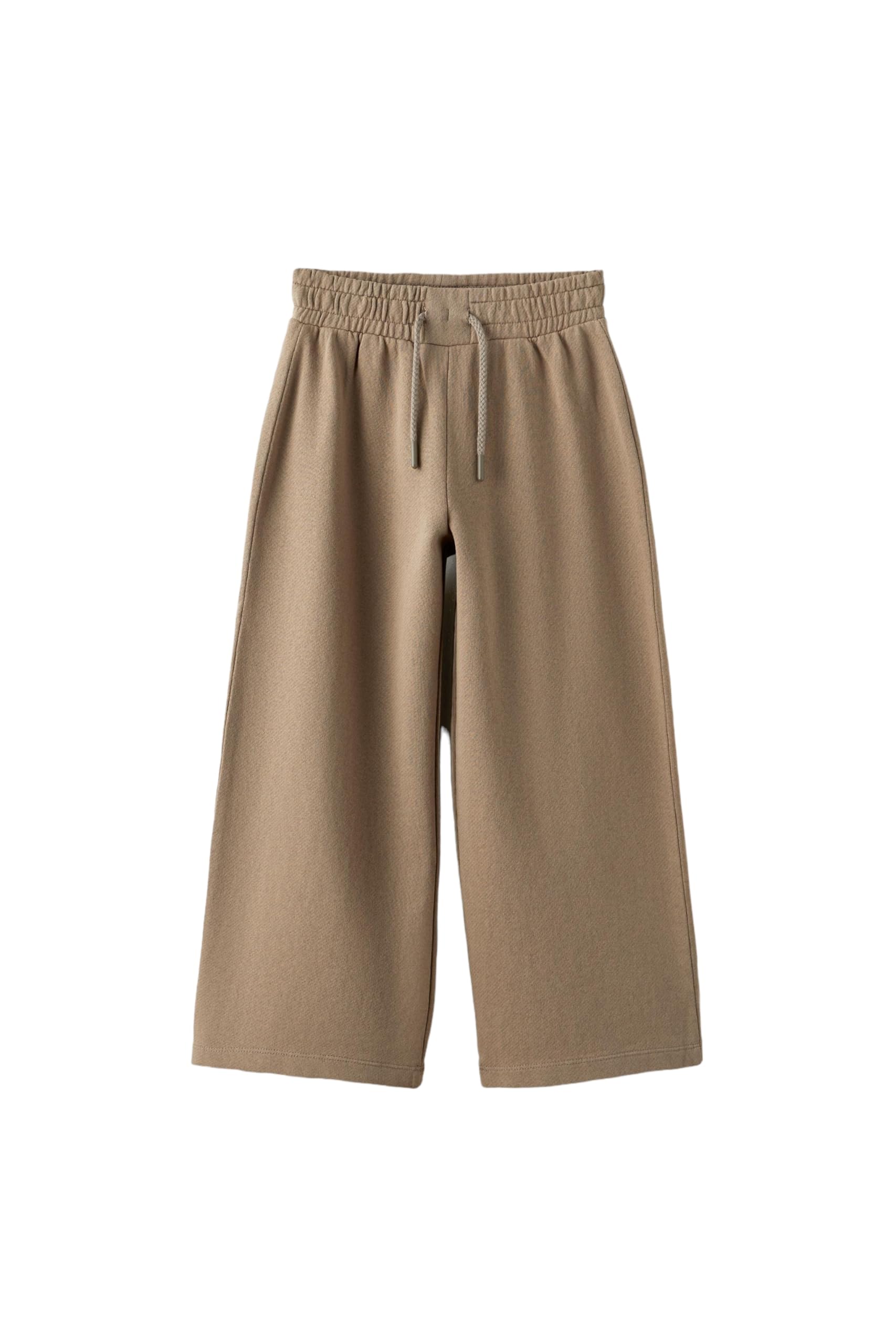 Girls Mid Rise Solid Cotton Wide Leg Trackpant | French Terry Fabric | Relaxed Fit