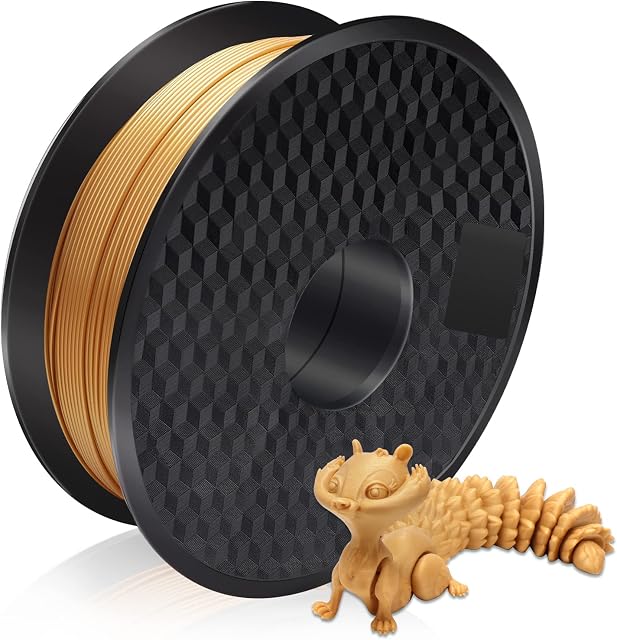 IWECOLOR 3D Printer Filament, 1.75mm PLA+ Fit Most FDM Printer, 1 KG 2.2LBS Spool, Dimensional Accuracy +/- 0.03 mm 3D Printing Filament (Mustard Yellow)