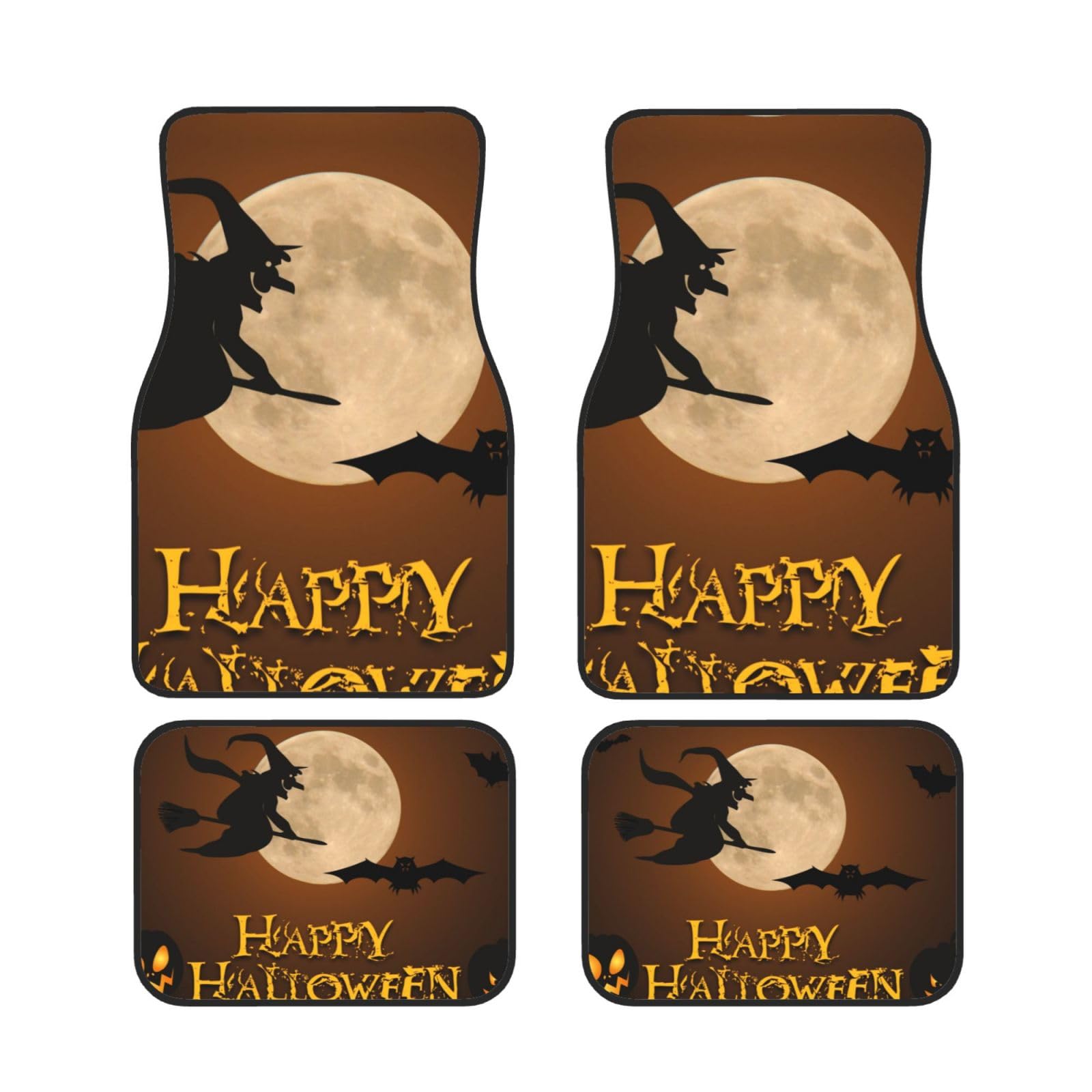 Universali Tappetini Auto, Volo Della Strega Di Halloween Tappetini Per Auto Personalizzati Tappetini Compatibili Antiscivolo Tappetini Auto In Gomma Per Suv Veicolo Camion