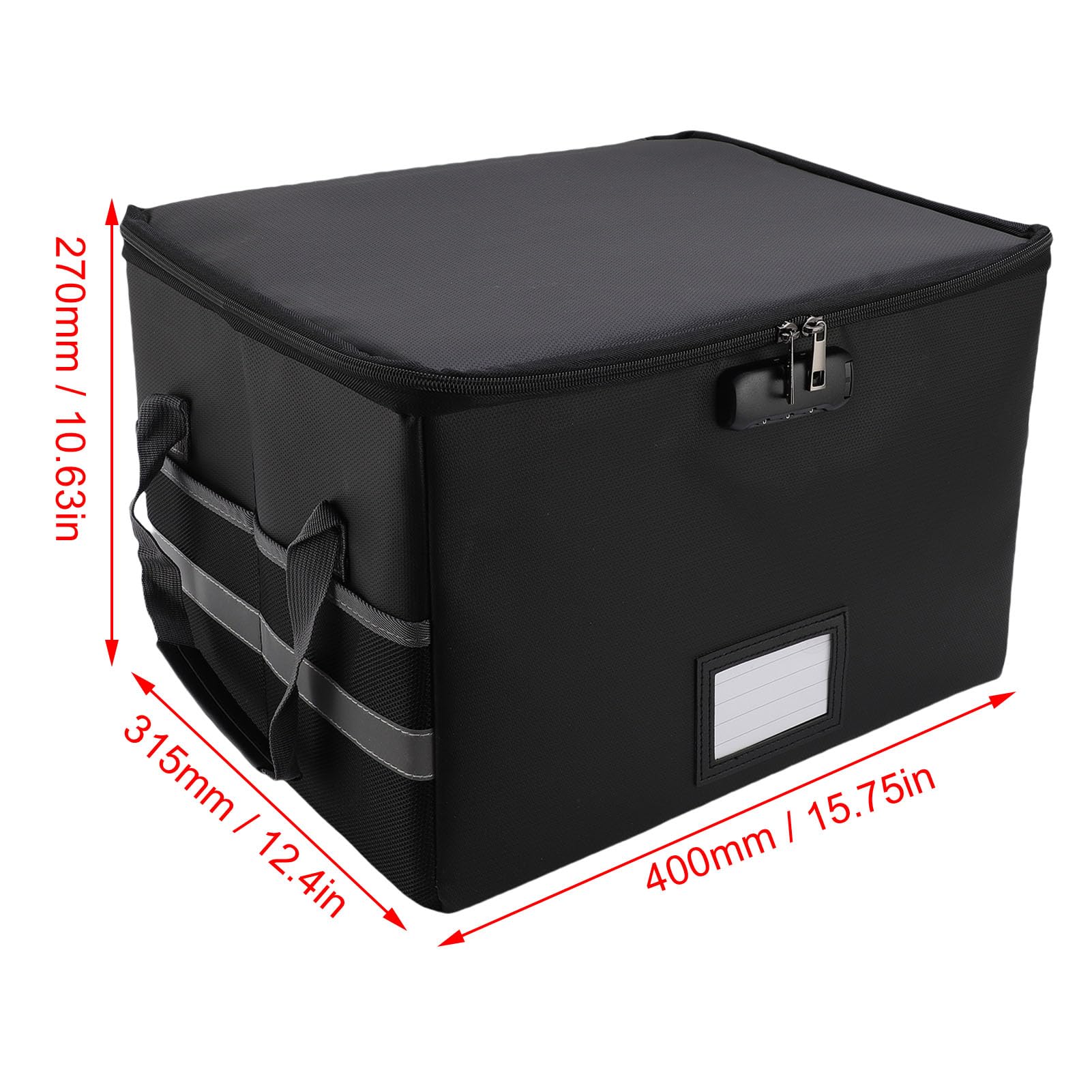 Borsa Portadocumenti Ignifuga, Scatola Portadocumenti Ignifuga con Serratura, Strisce Riflettenti Antistatiche, Organizer Portatile per Lettere, Documenti Legali, Foto, Oggetti di Valore