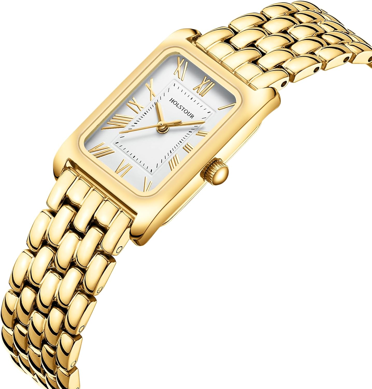 Watches for Women Vintage Bracelet Roman Dial Rectangular Case Gold Watch Waterproof with Tools - Image 2