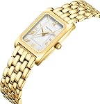 HOLSTOUR Montres pour les femmes Vintage Bracelet Roman Cadran Rectangulaire Cas montre en or Imperméable avec outils