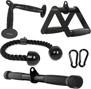 POWER GUIDANCE Accesorios para Barra Lateral, tríceps, Tirador de Cable, Accesorios para máquina de Pesas, Accesorios para máquina de Cable para el Gimnasio en casa (set of 6)