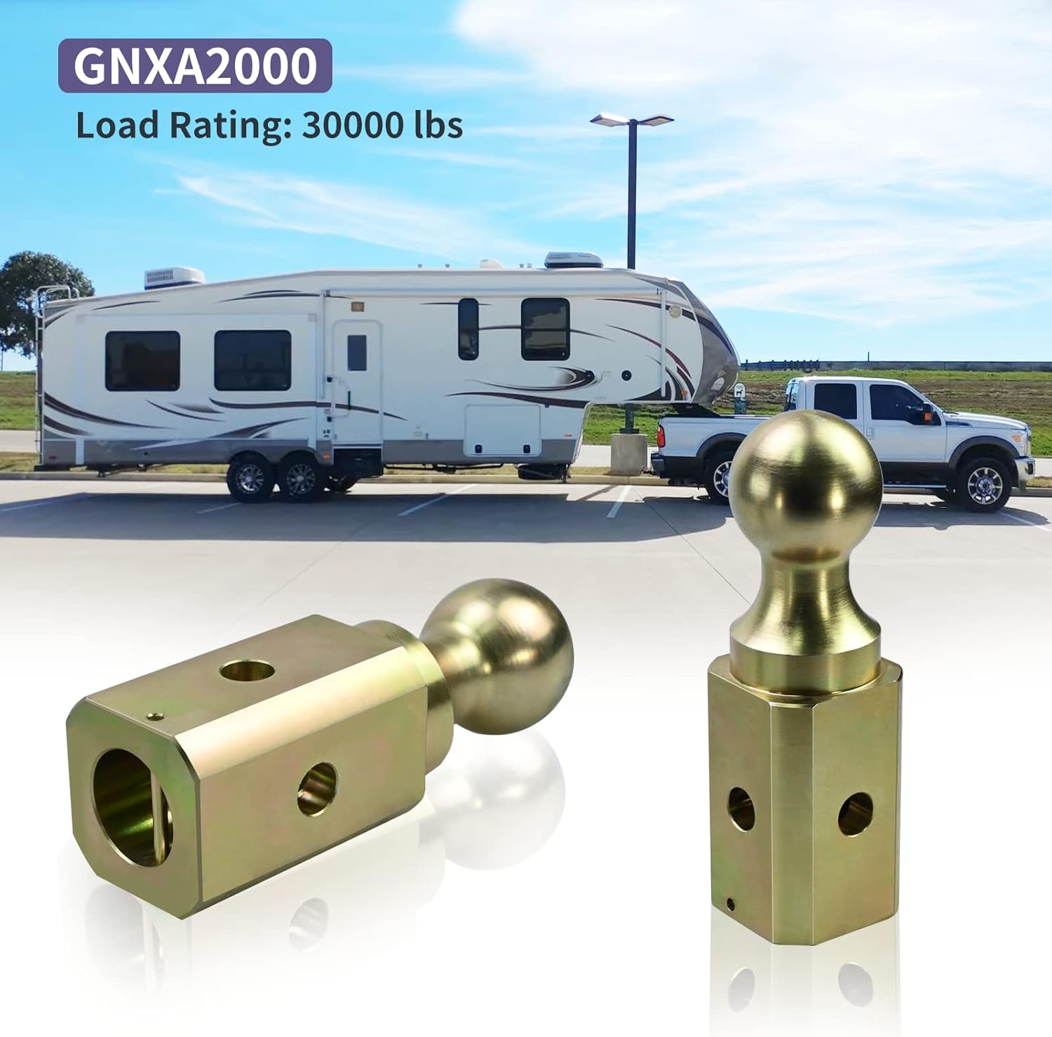 GNXA2000 Gooseneck Ball Hitch Tum Over Ball| 2-5/16" Gooseneck Tow-Hitch Ball |30000lbs Load Capacity |Ball Gooseneck Replacement Compatible with B&W Trailer Hitches Part Number GNXA2000