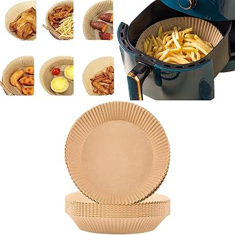 Air Fryer Disposable Paper Liner, 100PCS Non-Stick Air Fryer Liners, Oil-Proof Parchment Round Baking Paper