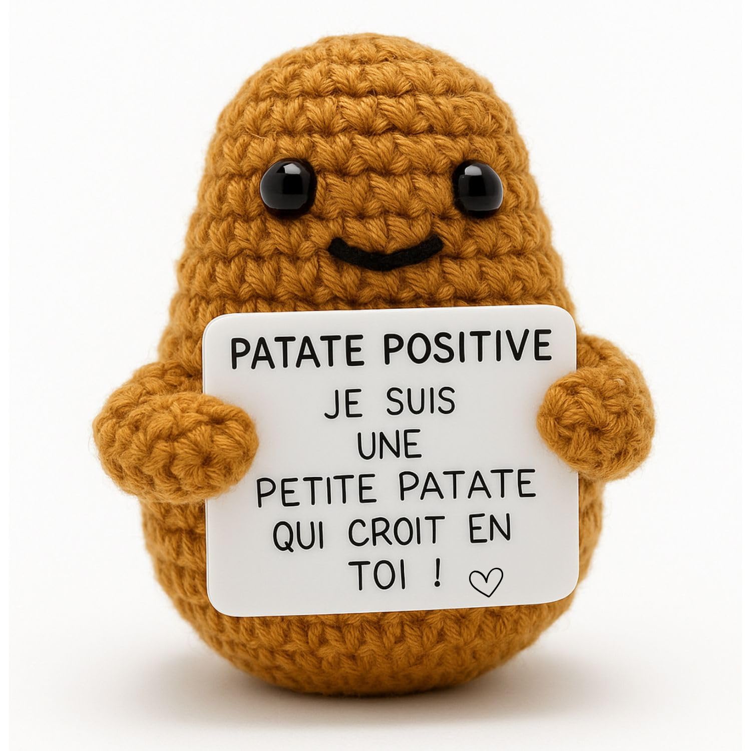 Patate Positive © | Cadeau Original & Amusant | Decoration Maison | Idee Drole | Anniversaire Fete | Fille Garcon Femme Homme Frere Sœur Ami Enfant Ado | Surprise Collegue Bureau | Peluche Motivation