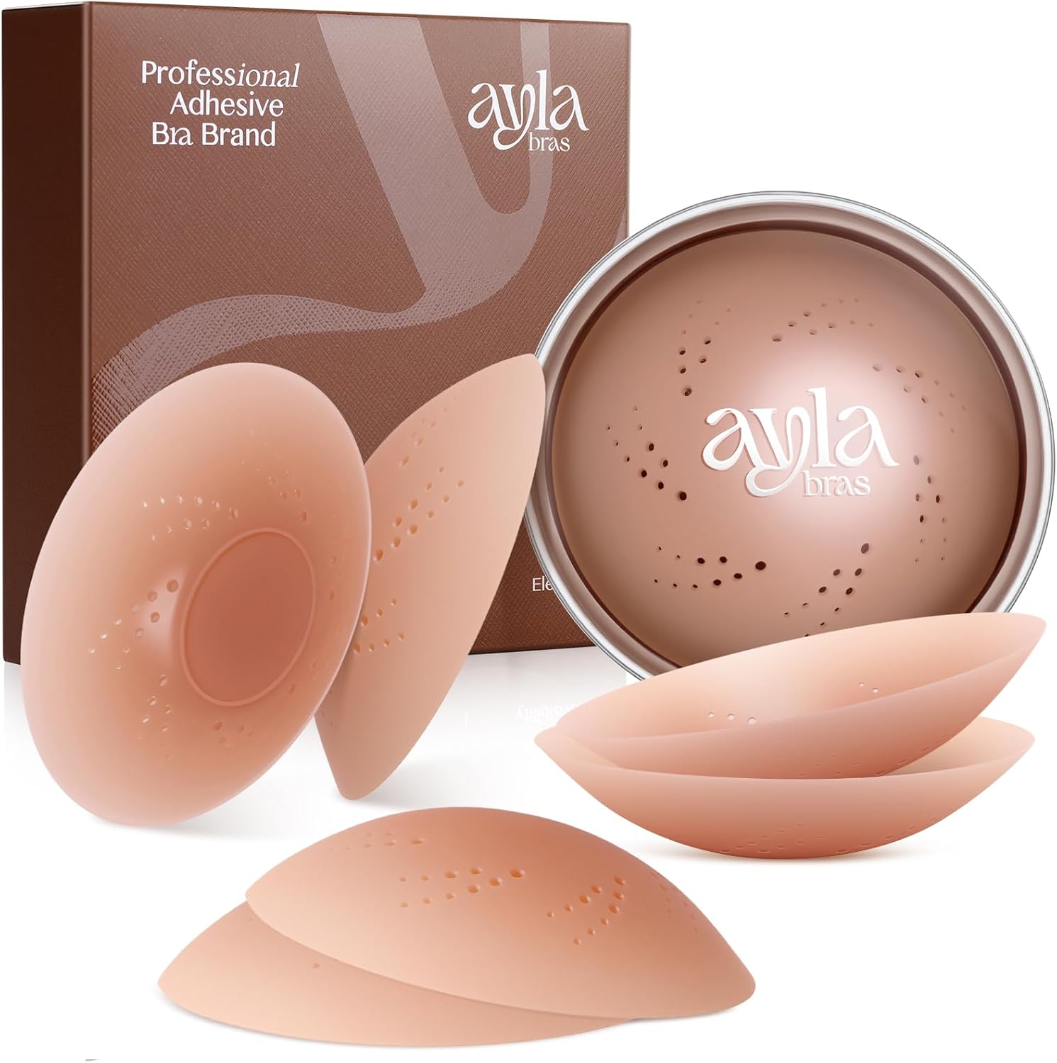 Nipple Covers for Women, Reusable Adhesive Sticky Bra, Washable Silicone Pasties Cover, Non-Adhesive Nipple Area
