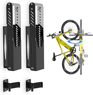 IMAYCC Profi Schwenkbare Fahrrad Wandhalterung, Fahrradhalterung Wand ohne schweres Heben, Platzsparender Fahrradständer für die Garage,Einfaches Einhängen und Aushängen,Kann Bis zu 40 kg Halten (2PC)