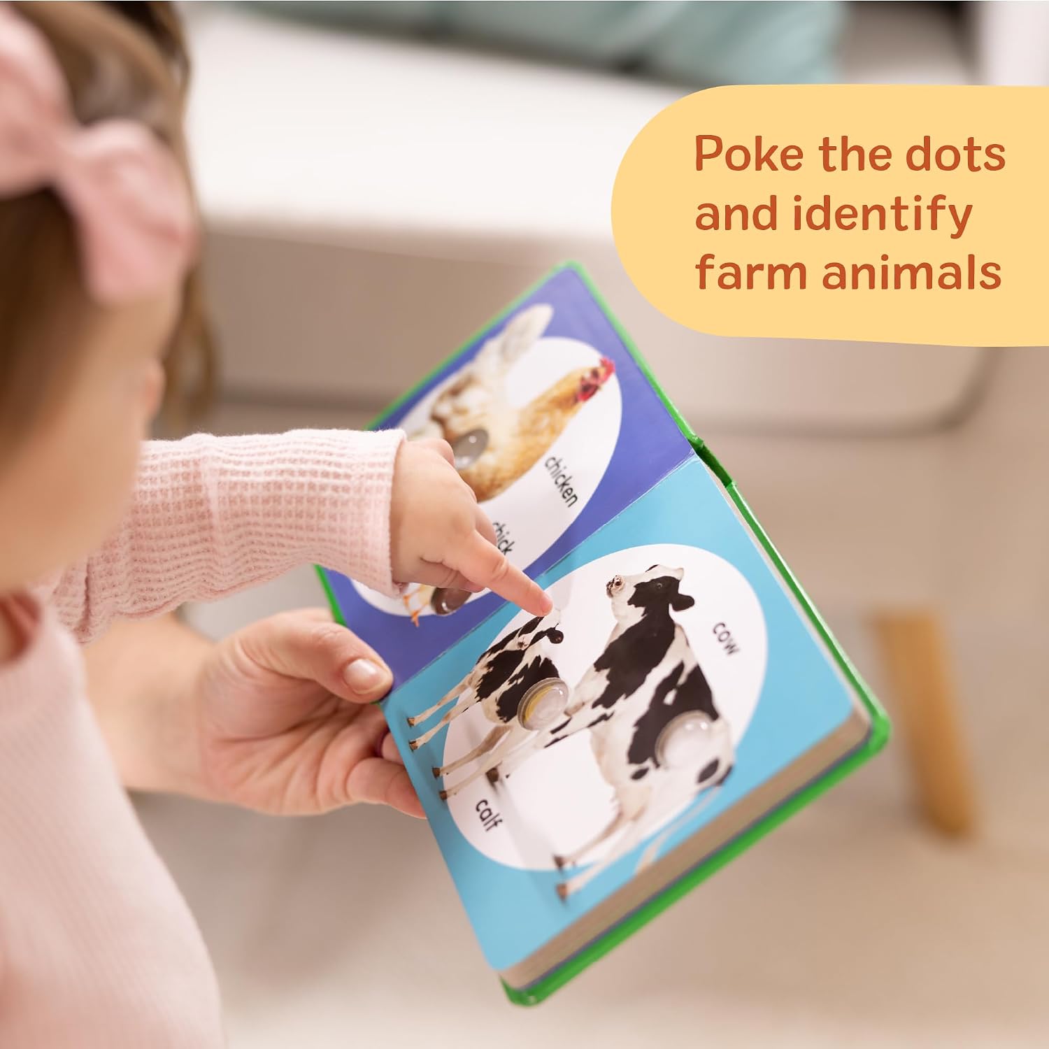 Melissa & Doug Poke-a-Dot Farm Animals, Interactive Popping Board Book image 3