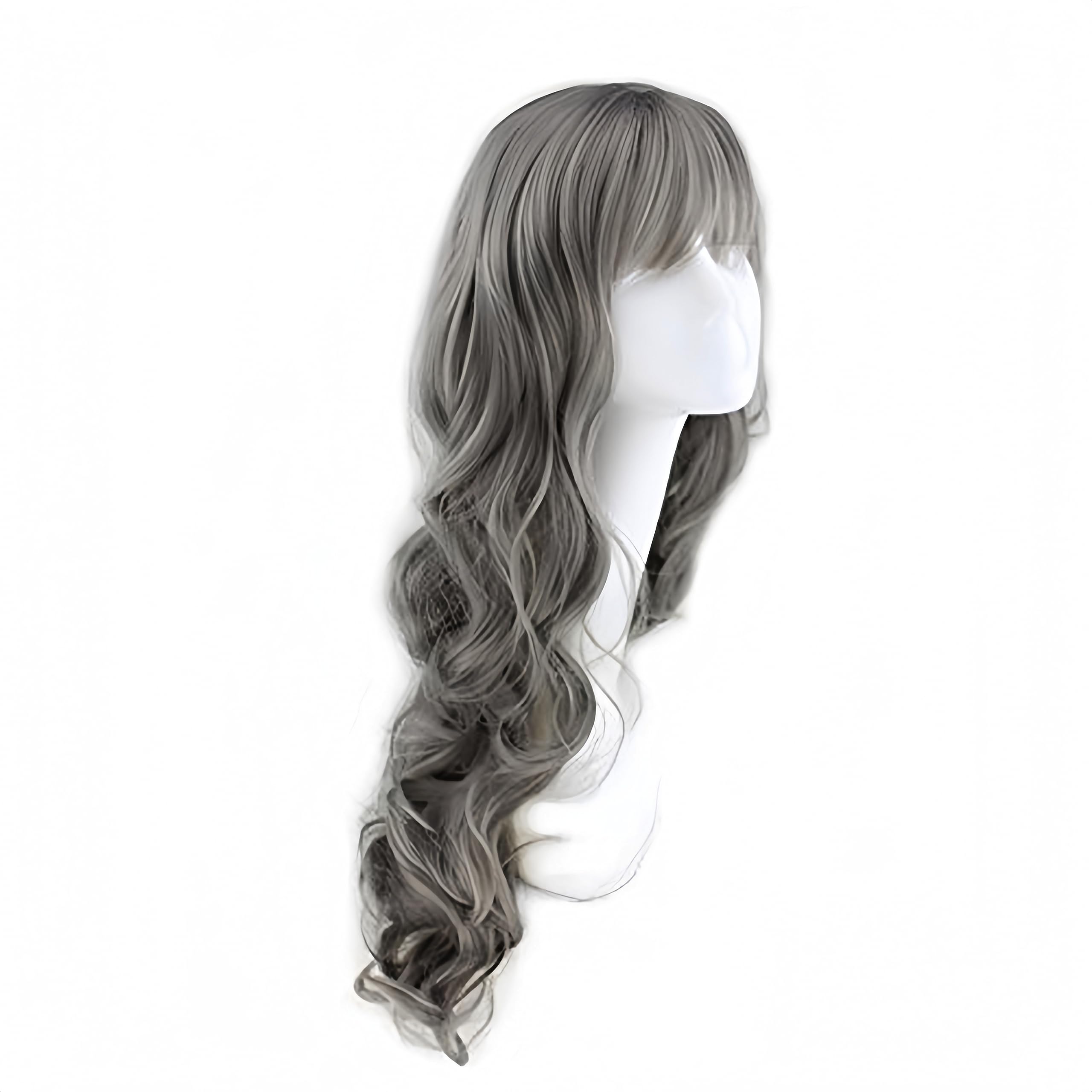 Amazon.com : RightOn Gray Wig Long Curly Gray Wigs with  display picture 2