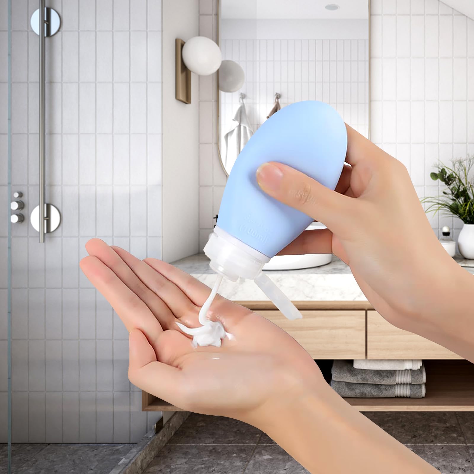Lot De 4 Bouteilles De Voyage En Silicone 100ml – SODIAL, Compressibles Et Anti-fuite