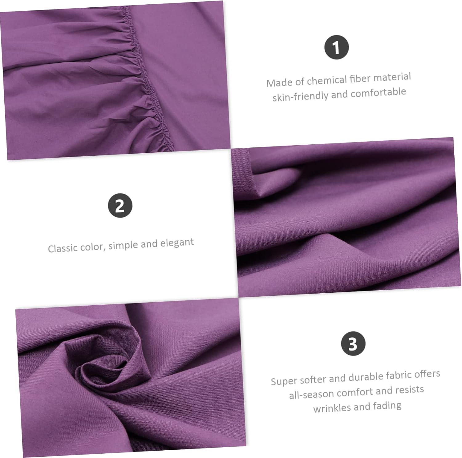 Alipis Queen Solid Color Bed Sheet Set 4-Piece Lightweight Bedding Fitted Sheet and Pillow Shams Soft Breathable Easy Care for Bedroom Decor
