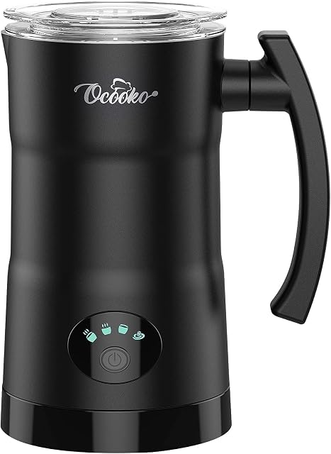 Electric Milk Frother Machine - Hot & Cold Functionality Portable Milk Frother Steamer 400w Non-Stick Coating Milk Frother Mixer for Coffee Milk Chocolate [Energy Class A+++]