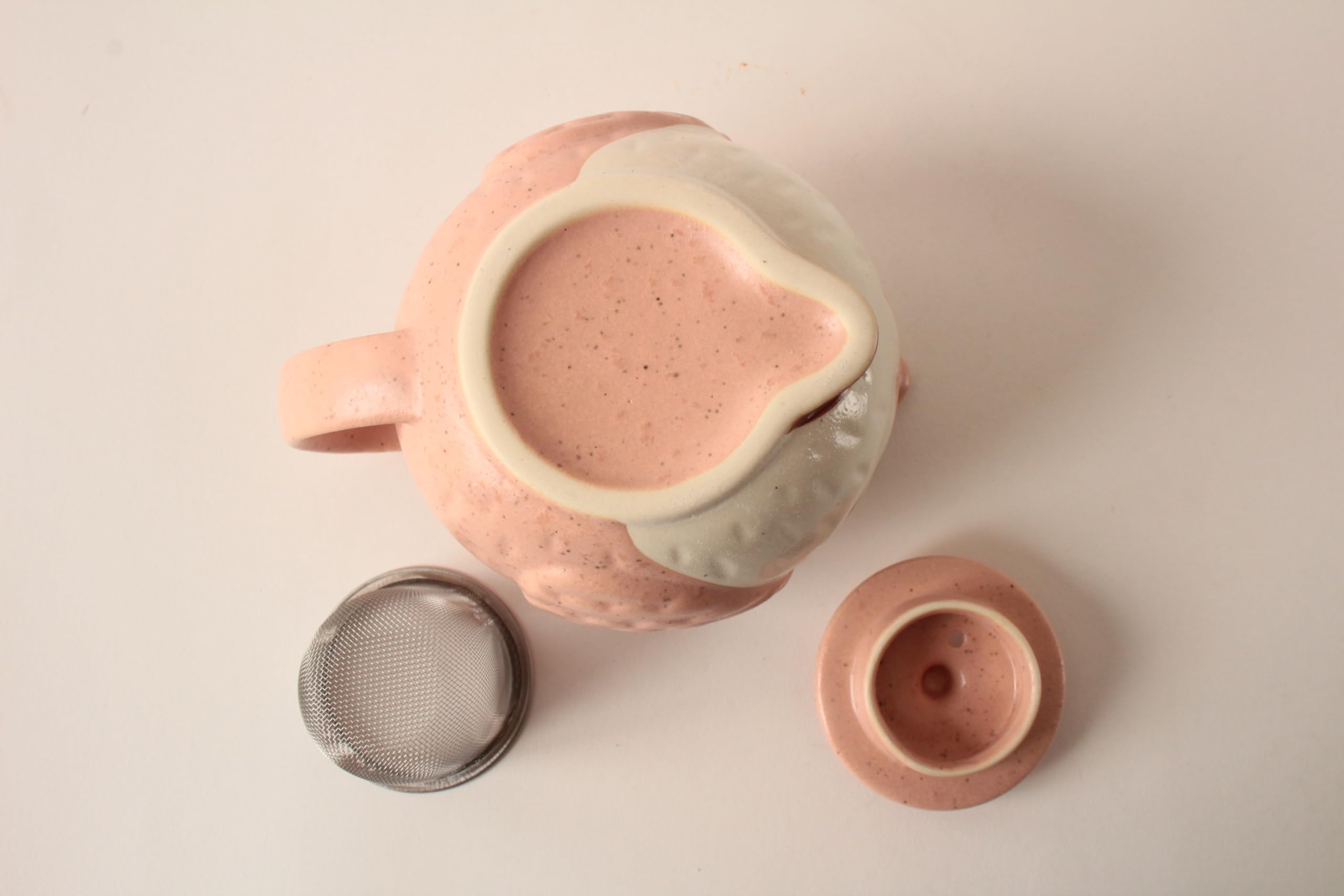 Mino ware CPK104 - Teiera giapponese in ceramica a forma di gufo Kyusu, realizzata in Giappone (importazione giapponese), CPK104 (rosa garofano)