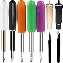 HOOFULL 55 PCS Replacement Plotter Blades Compatible with Cricut Machines for Explore Air/Maker 1 2 3/ Include 2 PCS Housing, 2 PCS Tweezers, Golden Fine Point, Black Deep Cutting Blades