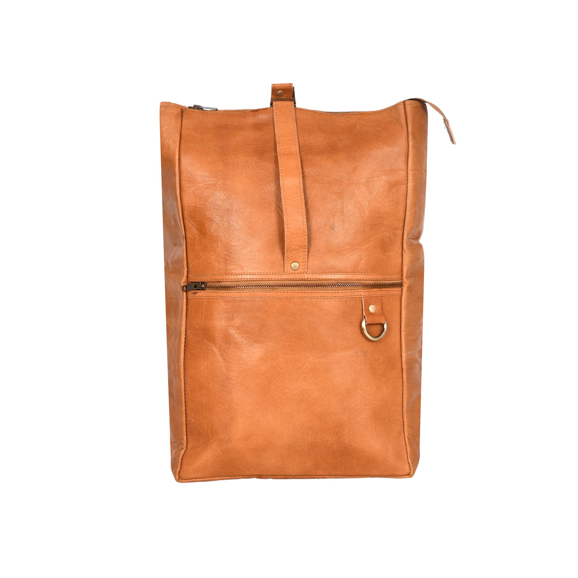 ARTISANS AVENUE Unisex Button Leather Casual Waterproof Laptop Office School College Business Travel Backpack (Brown) Dimensions: 26X31X32