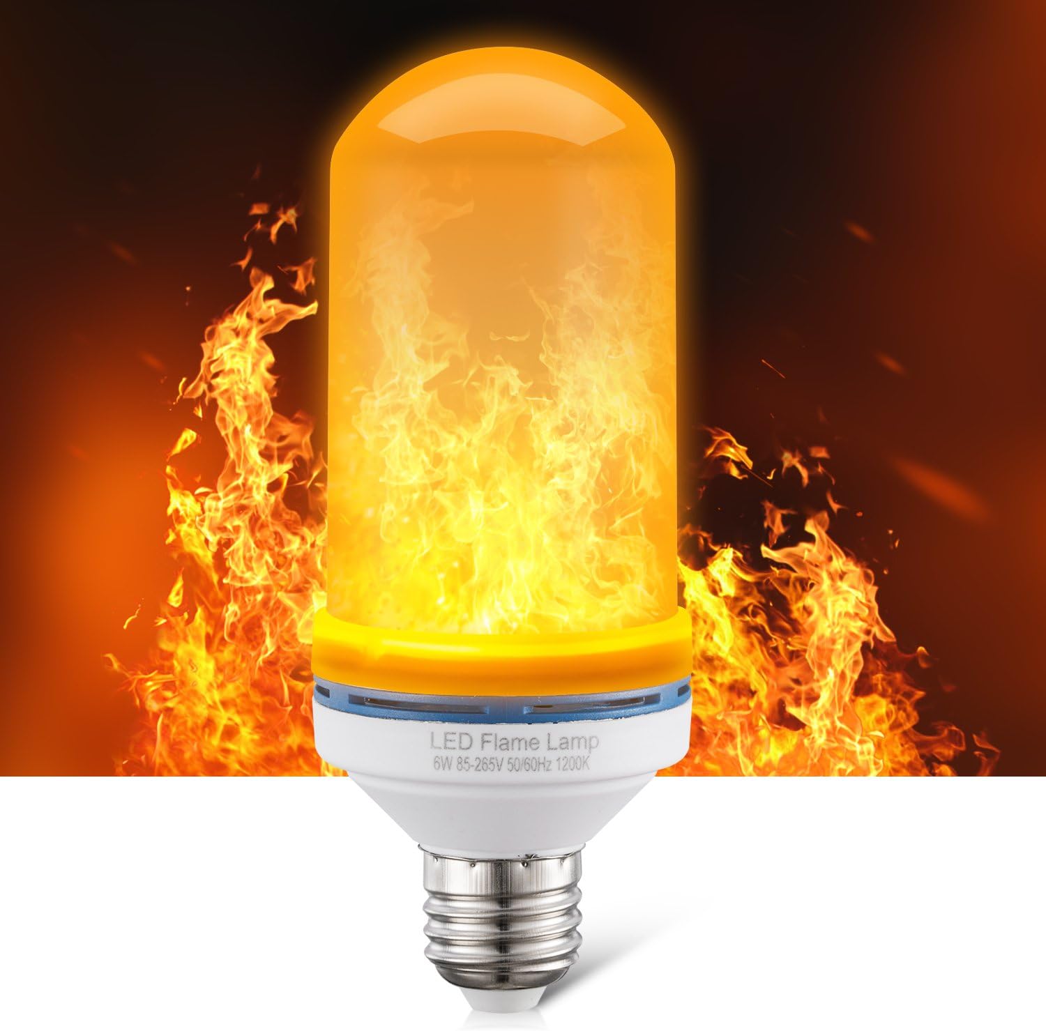 Flame Bulb,LED Flame Effect Light Bulb E27 1500K Creative Lights with Flickering,105pcs 2835 LED Beads Simulated Decorative Light for Bar/Party/Festival Decoration