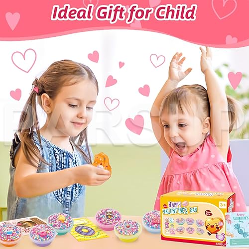 Miniatura 6 de PARSUP 30 tarjetas de San Valentín con slime para niños, tarjetas del día de San Valentín para intercambio de aula, regalos de fiesta del día de San