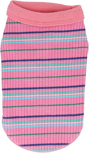 Miniatura 3 de LOPHIPETS Chaleco 100% algodón acanalado para perros pequeños, camiseta sin mangas, rosa, XXS