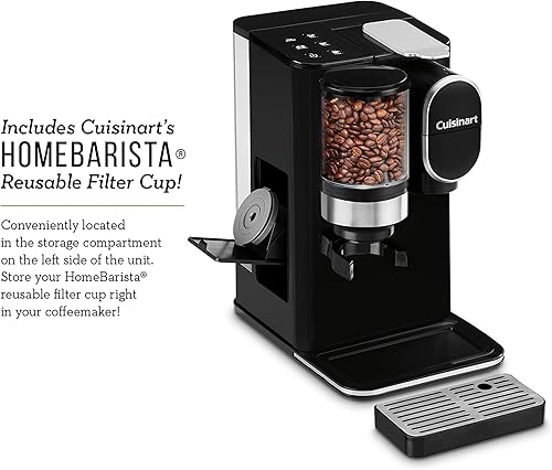 Miniatura 7 de Cuisinart Cafetera de una sola porción con molinillo integrado, prepara frescas en minutos, paquete de capacidad de 10 tazas con cápsulas K-Cup de