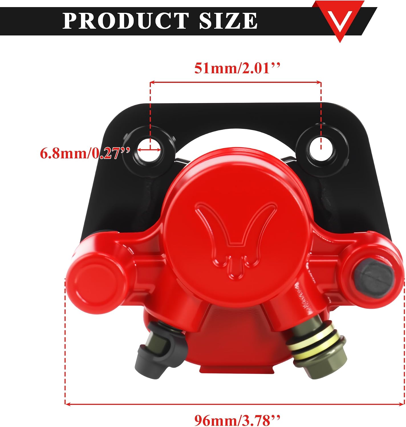 PRO BAT Rear Brake Caliper with Brake Pad for 110cc 150cc 250cc ATV Quad Sunl Taotao Red