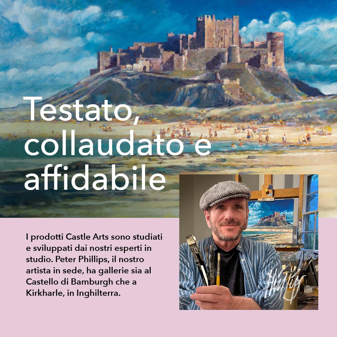 Castle Art Supplies Set di Matite Colorate in Tinta Pastello 48 Colori Cofanetto di Metallo