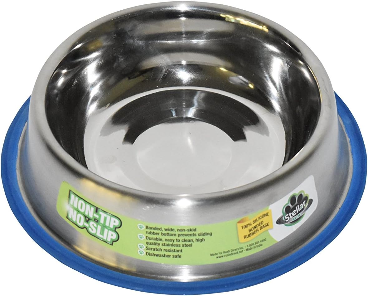 Stellar Bowls Non Tip Anti Skid Dish with 100% Silicon Bonded Rubber Ring, 24 oz