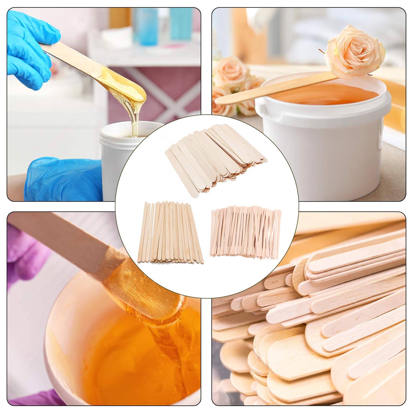 Spatule Cire Epilation, Spatule Bois Epilation, Baton Epilation Cire, Baton Cire Epilation, Spatule Bois pour Cire, 250 Pièces Bâtons de Cire, pour Épilation Sourcils Lèvres Corps, 3 Tailles