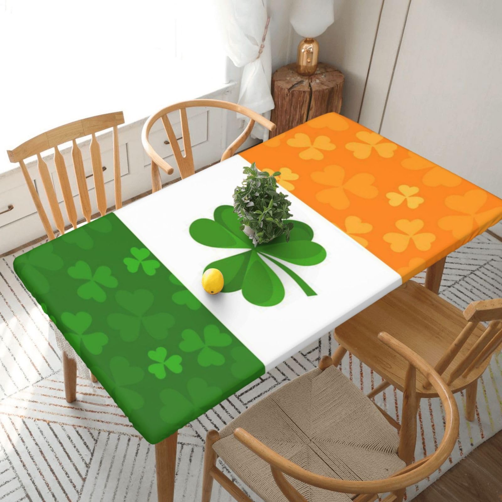 BNVSADC irish flag Printed 5FT Tablecloth Polyester Kitchen Water Resistant Table Cloth Dining Table Decoration Table Covers, 152x76 CM
