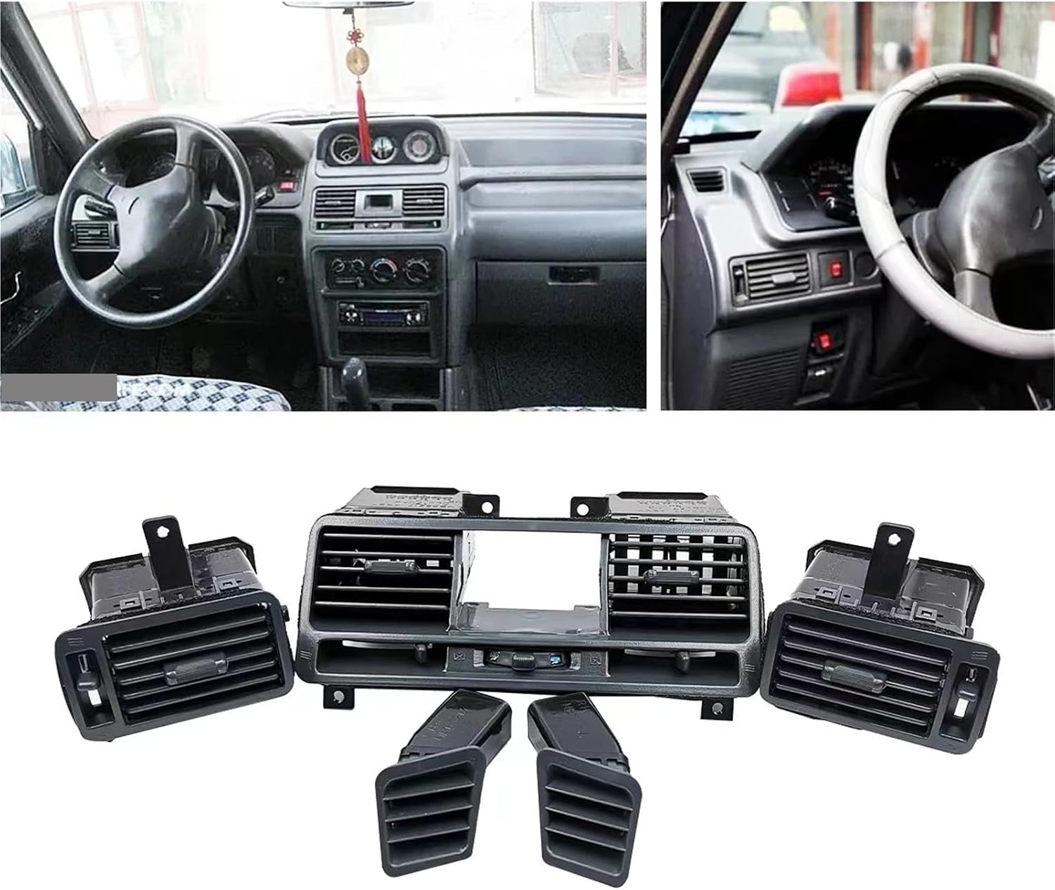 Car Dashboard Air Conditioning Vent Outlet Panel Compatible With Mitsubishi Pajero Montero V31 V32 V33 Modification Accessories(L and R Upper 2pcs)