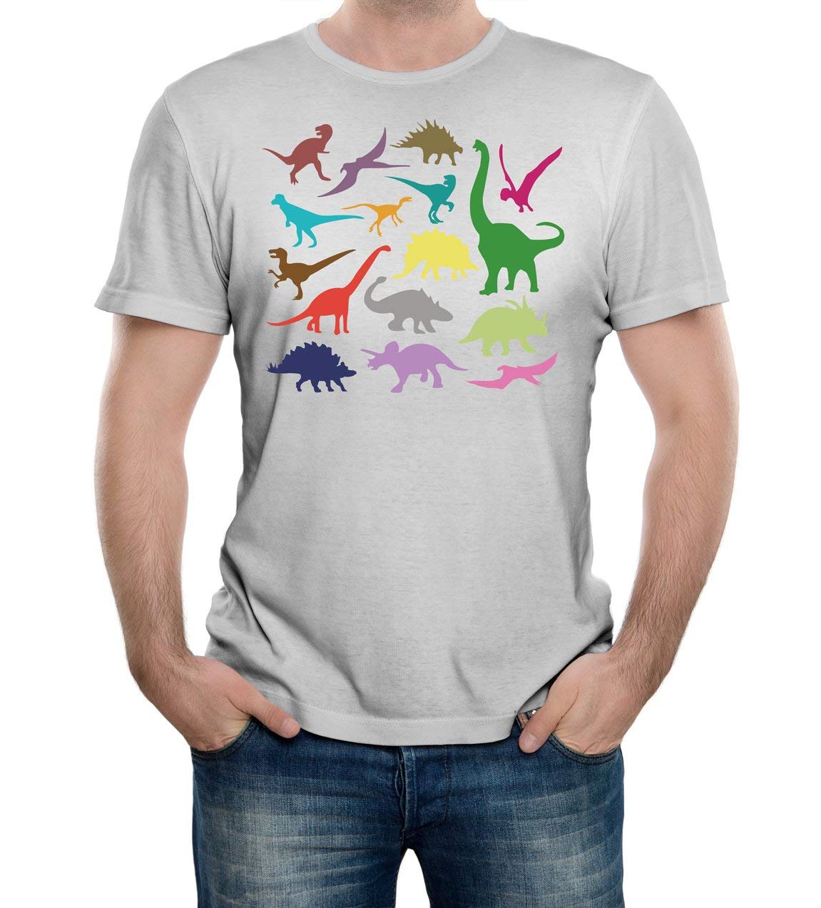 Reality Glitch Men's Grey Just Dinosaurs T-Shirt