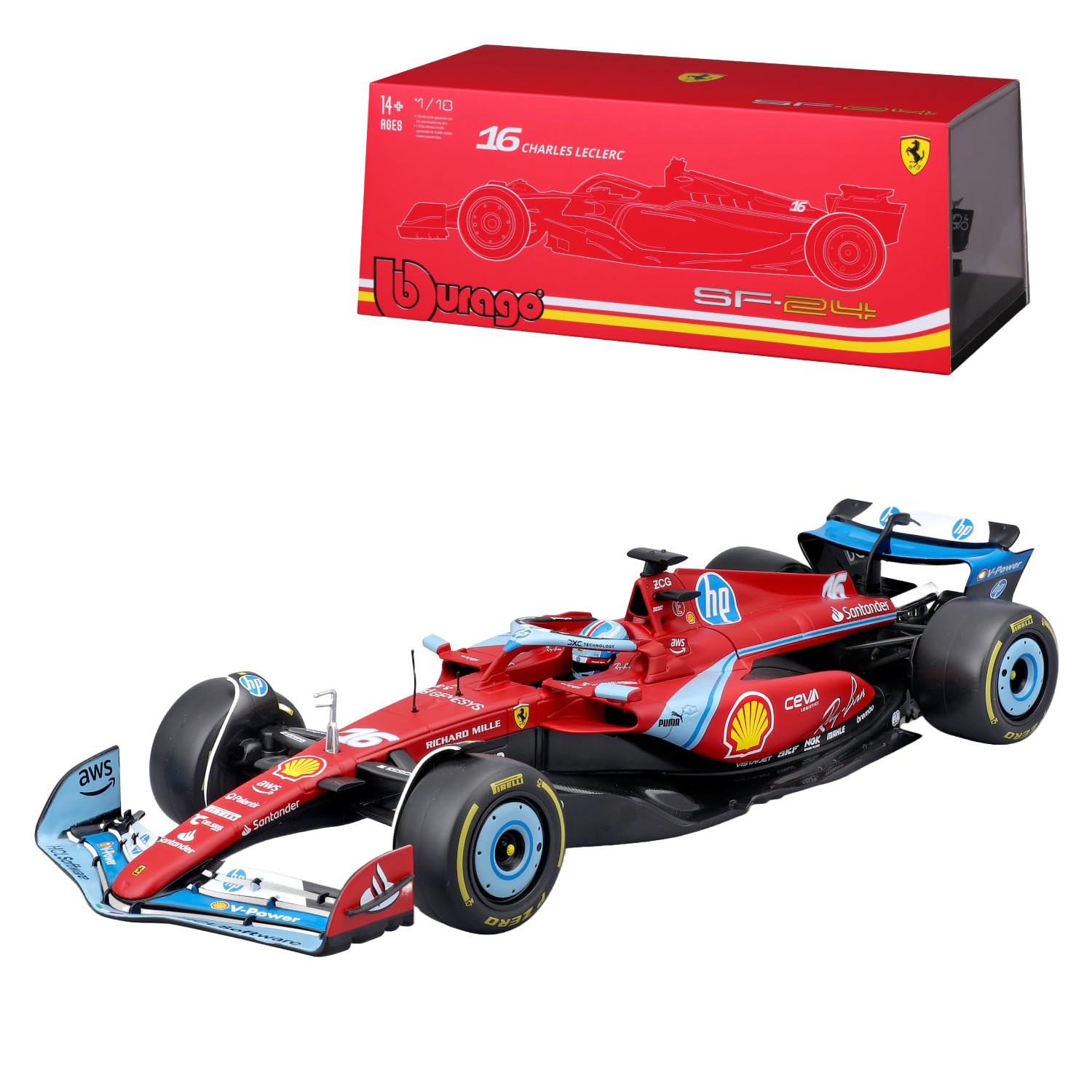 Bburago Formula 1 Ferrari SF-24 Miami Version Deluxe Edition (2024