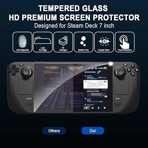 Miniatura 3 de PonKet 3-Pack Steam Deck Screen Protector 7 Inch HD 9H Clear Anti-Scratch Transparent Tempered Glass Screen Protector Compatible with Steam Deck New