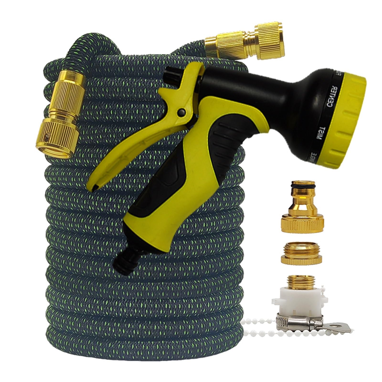 Qeoqwqb Hose With Gun 4 High Pressure Garden Water Hose Expandable Flexible 2.5-30 Granules Pipe Irrigation Car Wash Gun(,100Ft)
